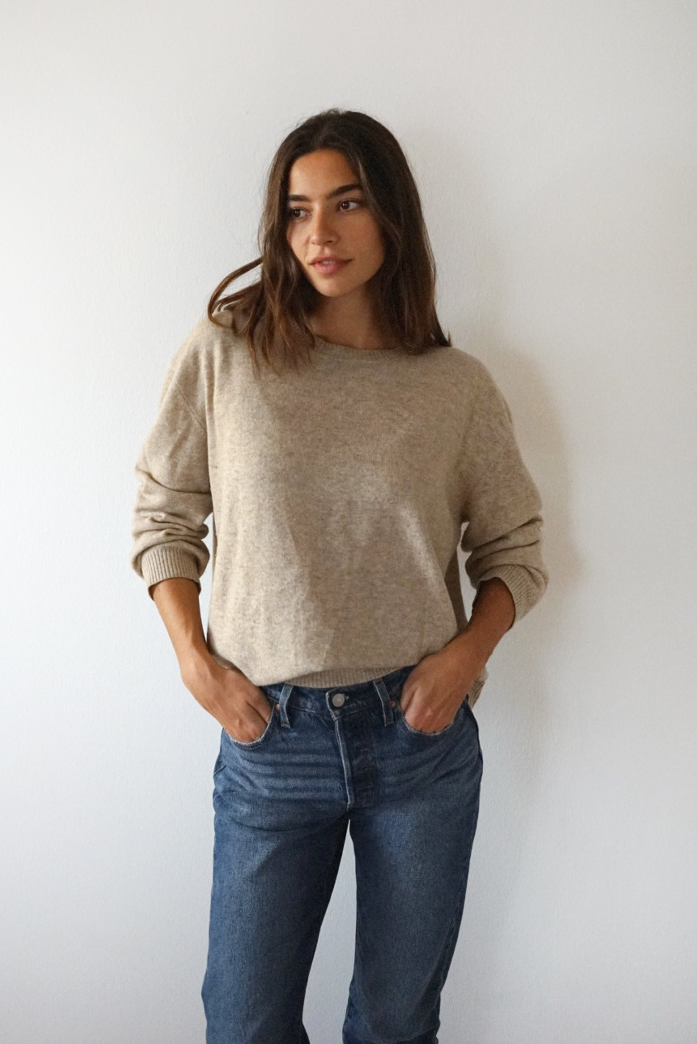 The Cashmere Cove Crew Neck // Oatmeal