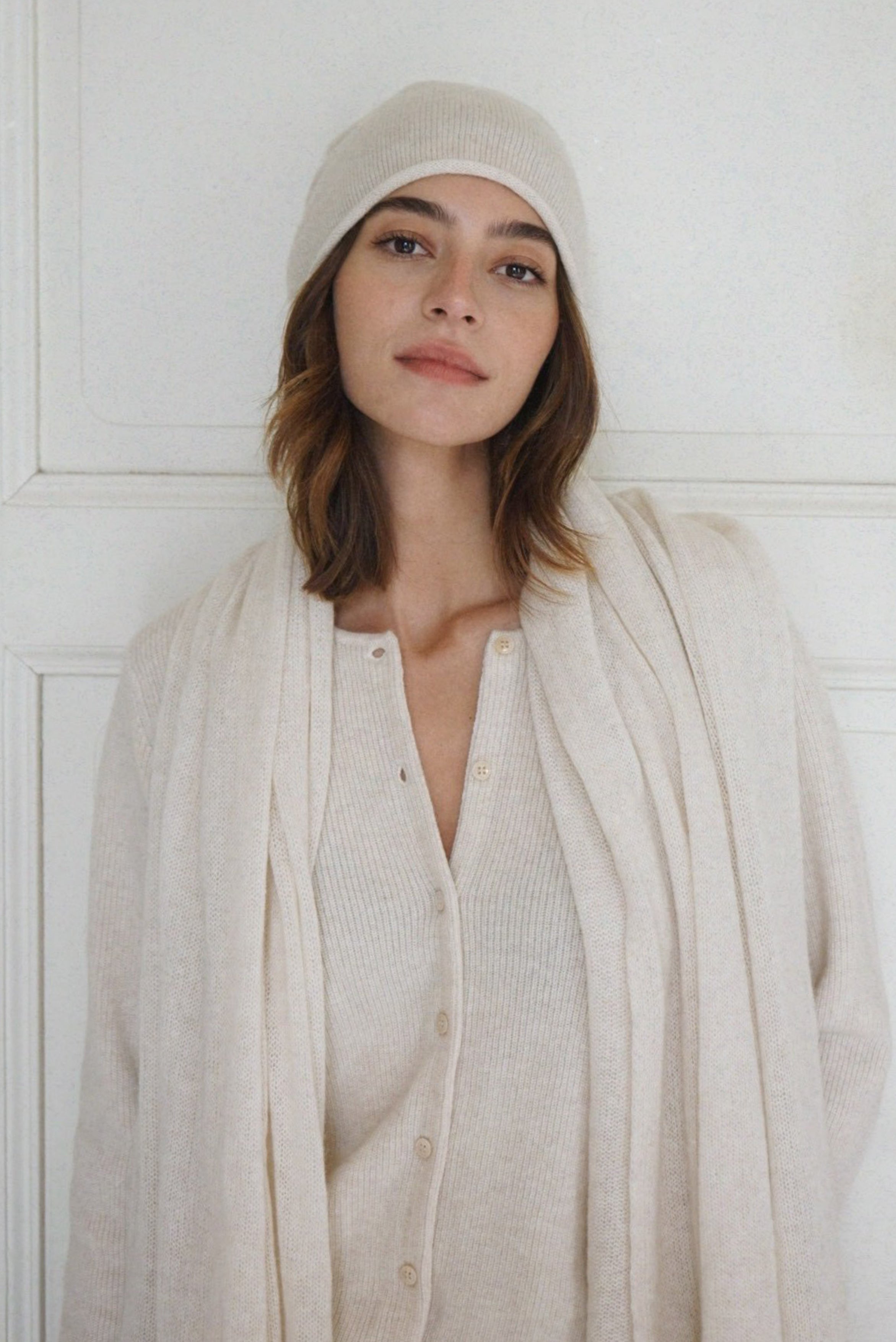 The Mathilda Cashmere Beanie // Moon